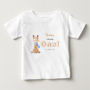 Cute Baby Giraffe 1st Birthday Baby T-Shirt