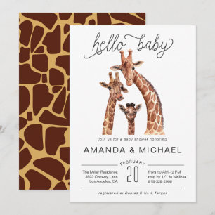 Cute Baby Giraffe   Baby Shower Invitation