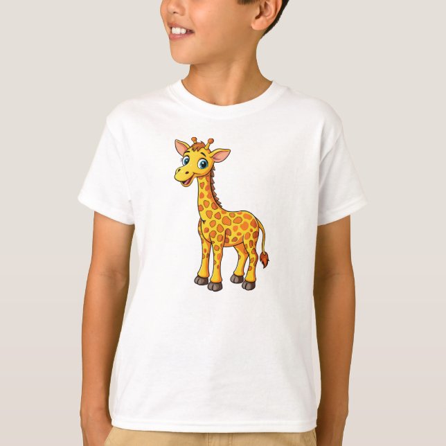 Cute Baby Giraffe Cartoon-35281 T-Shirt (Front)