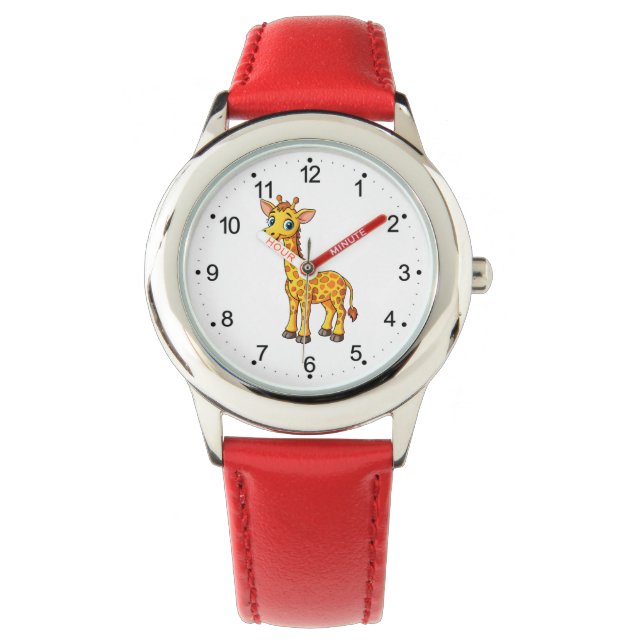 Cute Baby Giraffe Cartoon-35281 Watch (Front)