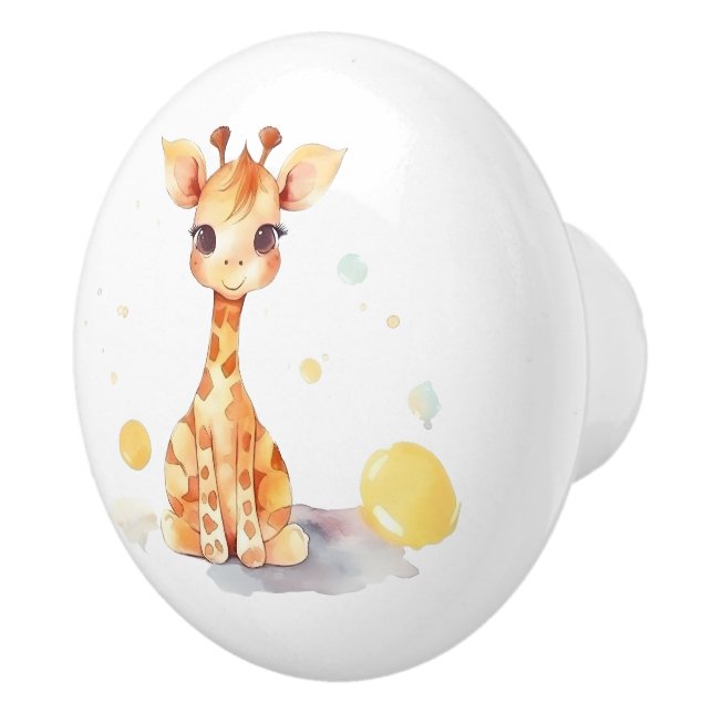 Cute Baby Giraffe Ceramic Knob (Right)