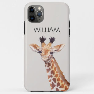 Cute Baby Giraffe Custom Name Case-Mate iPhone Case