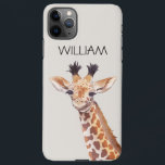 Cute Baby Giraffe Custom Name  iPhone 11Pro Max Case<br><div class="desc">cute little baby giraffe illustration personalised name case</div>