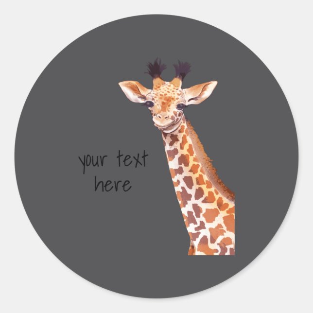 Cute Baby Giraffe D Baby  Classic Round Sticker (Front)