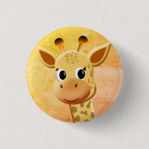 Cute Baby Giraffe Drawing 3 Cm Round Badge