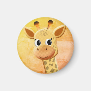 Cute Baby Giraffe Drawing Magnet