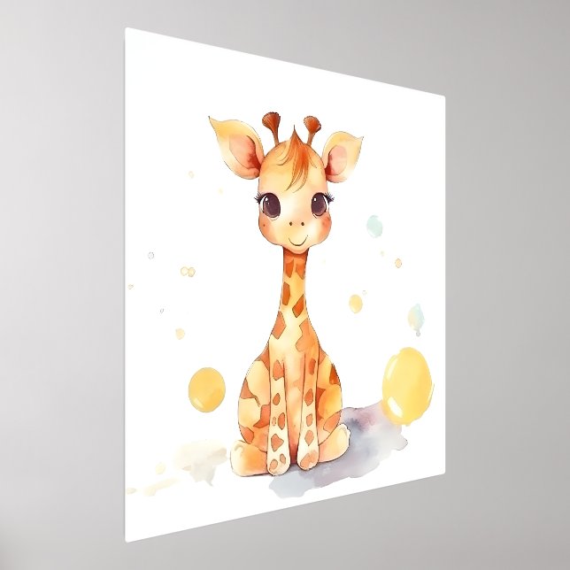 Cute Baby Giraffe Foil Print (Laydown)