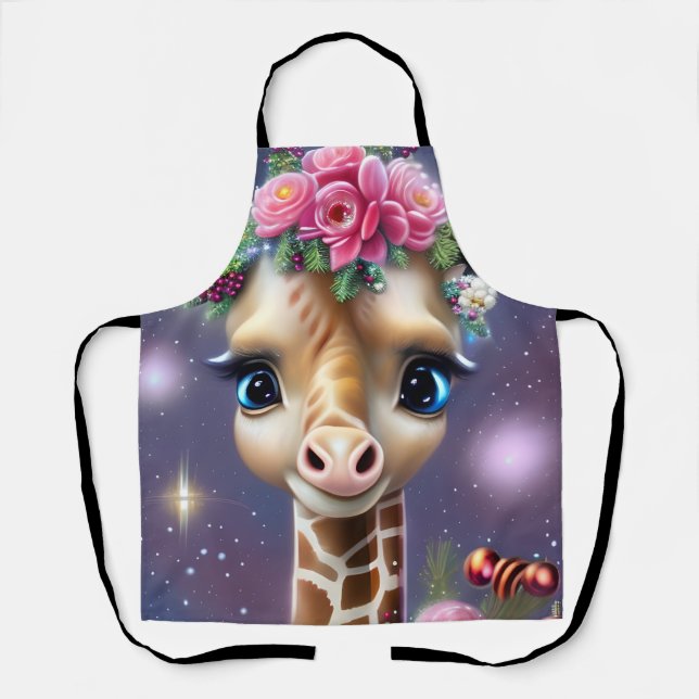 Cute Baby Giraffe Graphic  Apron (Front)