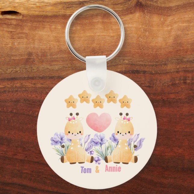 Cute Baby Giraffe Keychain (Front)