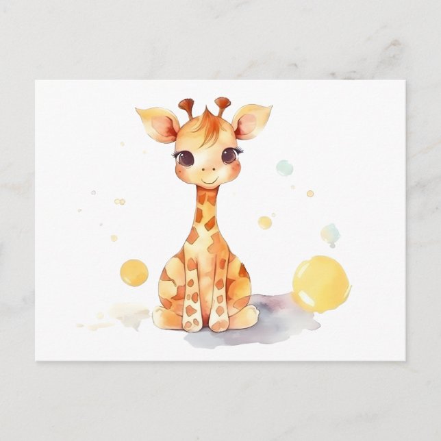 Cute Baby Giraffe Postcard (Front)