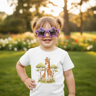 Cute Baby Giraffe Safari Animal Toddler African T-Shirt