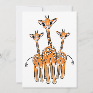 Cute Baby Giraffe, safari animals Invitation
