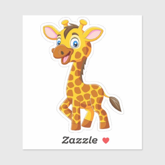 Cute Baby Giraffe Smiling Cartoon-35280 (Sheet)