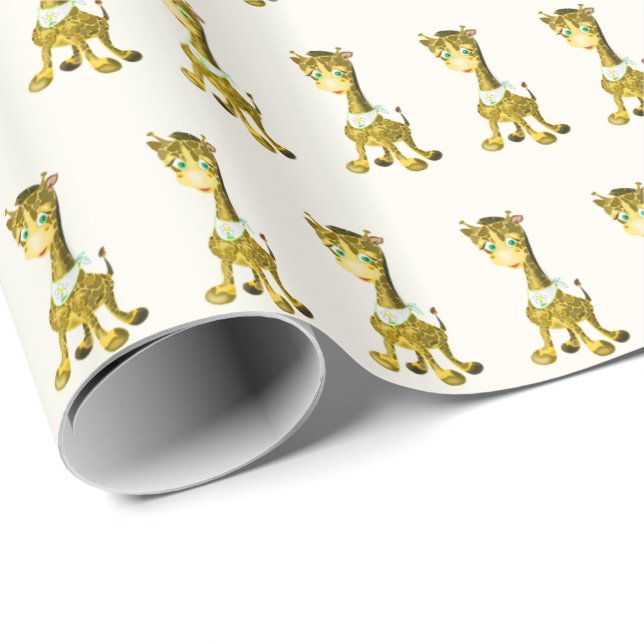 Cute Baby Giraffe - Sweet - Choose Colour Wrapping Paper (Roll Corner)