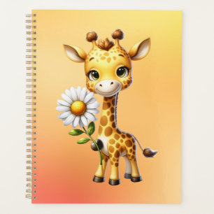 Cute Baby Giraffe with Daisy Flower-88681 Planner