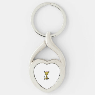 cute Baby Giraffe with pink bow   Key Ring