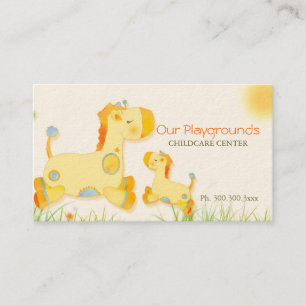 Cute Baby Giraffes Childcare Daycare Centre Business Card