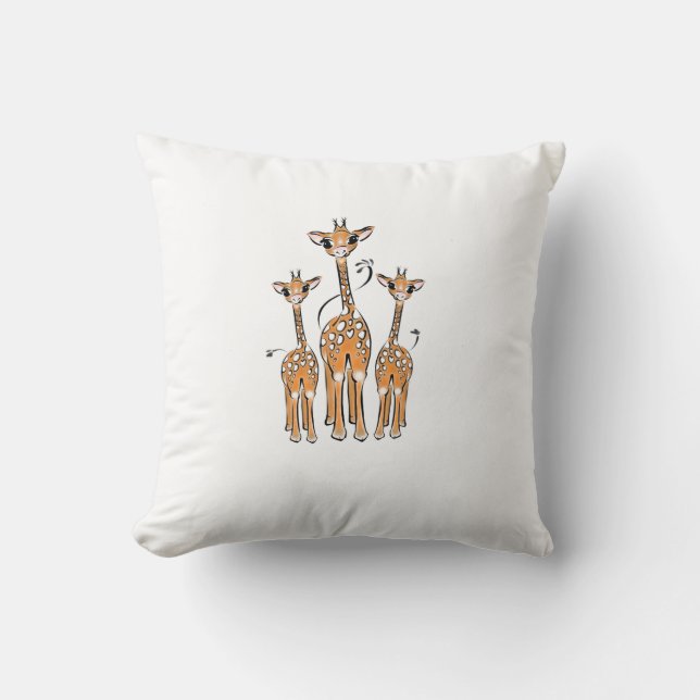 Cute Baby Giraffes, safari animals Cushion (Front)