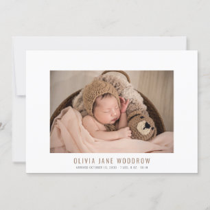 Cute Baby Girl 4 Photo Collage Birth Announcement