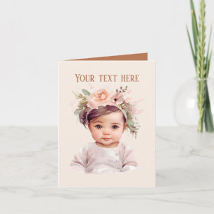Cute baby girl add message  card