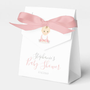 Cute Baby Girl and her Mobile Baby Shower Favour Box