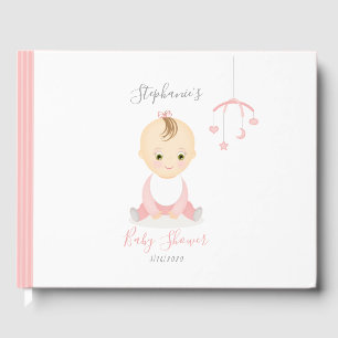 Cute Baby Girl and her Mobile Baby Shower Guest Book