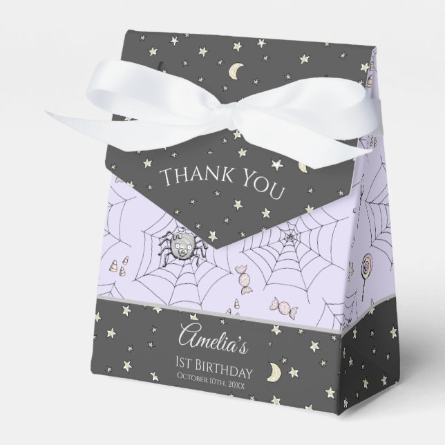 Cute Baby Girl Bats Halloween & Fall Favour Box (Front Side)