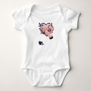 Cute Baby Girl Bodysuit with Pink Teddy Bear