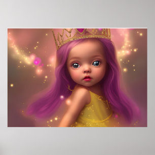 Cute baby girl butterfly wings purple pink 2 poster