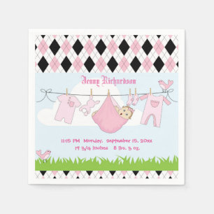 Cute Baby Girl Clothes Line Napkin