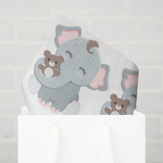 Cute baby girl elephant party tissue tissue paper (Gift Bag)