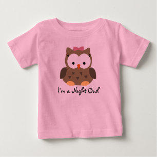 Cute Baby Girl Night Owl T-Shirt