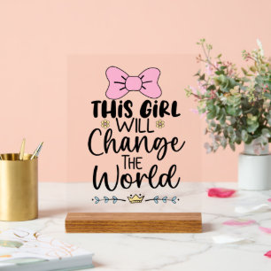 Cute baby girl nursery acrylic sign