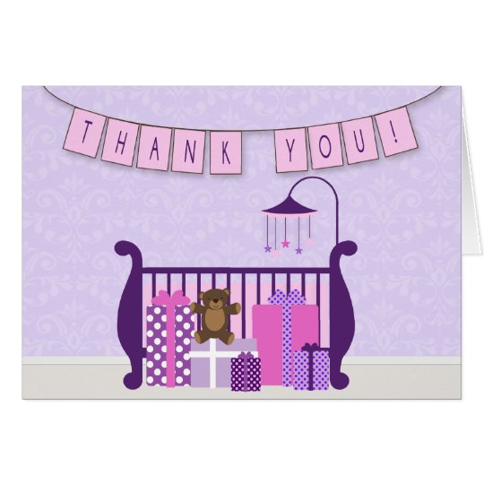 Cute Baby Girl Nursery Thank You Note