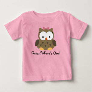 Cute Baby Girl Owl First Birthday T-Shirt