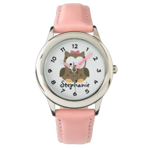 Cute Baby Girl Owl Personalised Watch