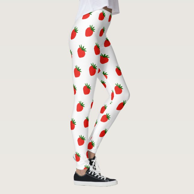 Cute Baby Girl Red Strawberry Lovers Leggings (Right)