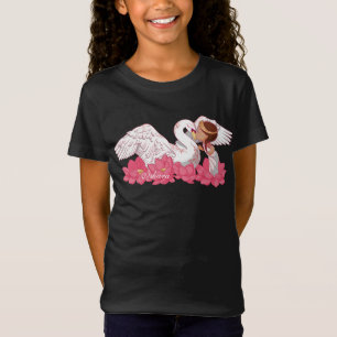 Cute Baby Girl Saraswati with her White Swan T-Shirt