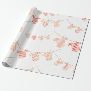 Cute baby girl shower wrapping paper