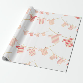 Cute baby girl shower wrapping paper