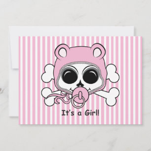 Cute Baby Girl Skull Announcement