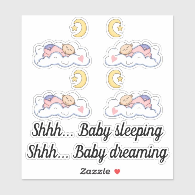 Cute baby girl sleeping on a cloud (Sheet)