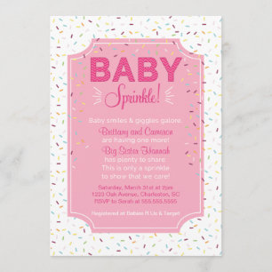 Cute Baby Girl Sprinkle Invitation