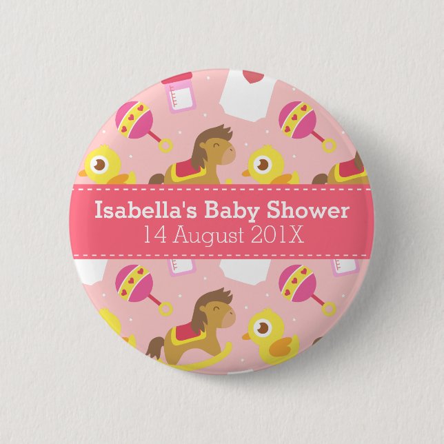 Cute Baby Girl Toys, Baby Shower Party Favour 6 Cm Round Badge (Front)