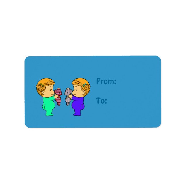 Cute baby Girl twins Label (Front)
