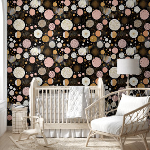 Cute baby girls stars pattern nursery Wallpaper