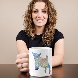 Cute Baby Goat Colourful Farm Animal Art Coffee Mug