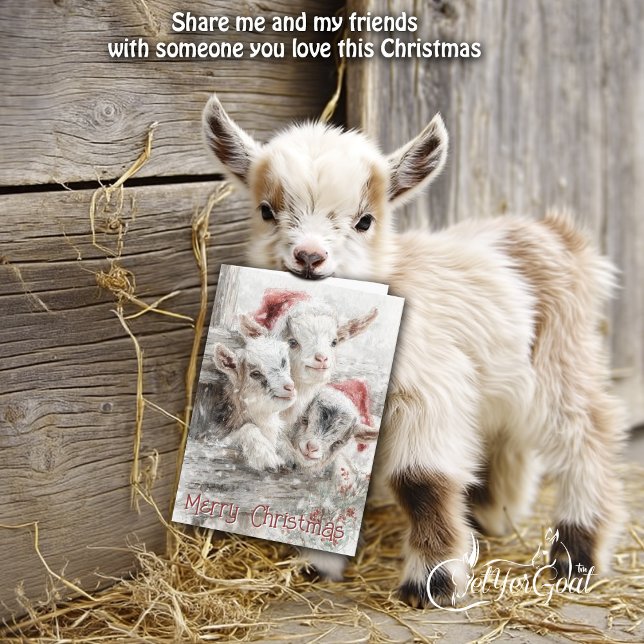 Cute Baby Goats - Snow Babies 5 Christmas Holiday Card (Creator Uploaded)