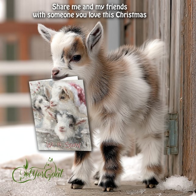 Cute Baby Goats - Snow Babies 6 Christmas Holiday Card (Creator Uploaded)