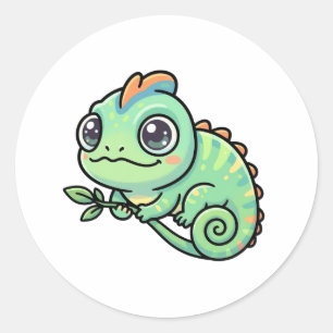 Cute Baby Green Chameleon Classic Sticker